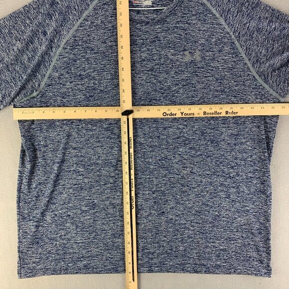 Under Armour Shirt Mens 2XL XXL Blue Gray Pullover‎ Loose Heatgear Polyester - Picture 7 of 9